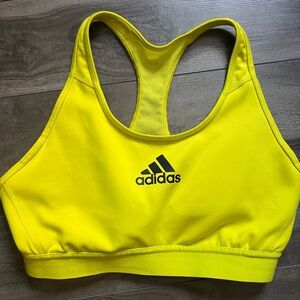 Adidas Vibrant Yellow Racerback Sports Bra